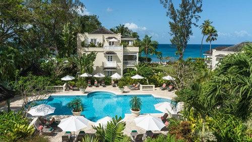 The pool at Coral Reef Club, luxury holidays Barbados